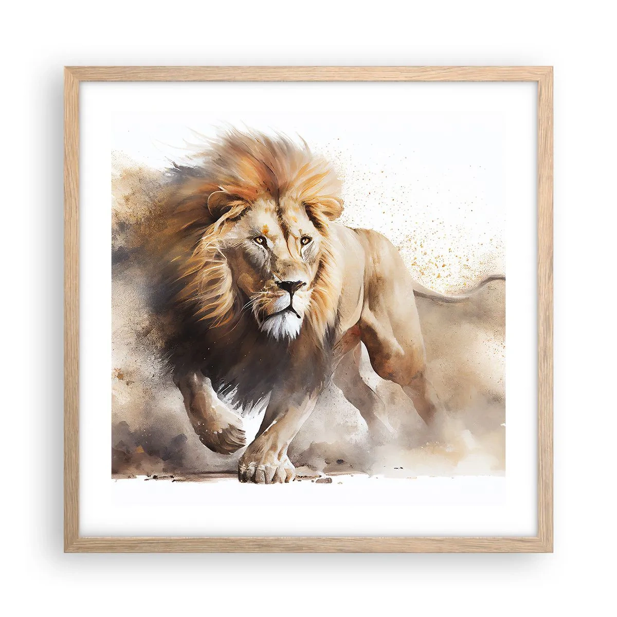 Affiche dans un chêne clair - Poster - Le roi bougea - 50x50 cm