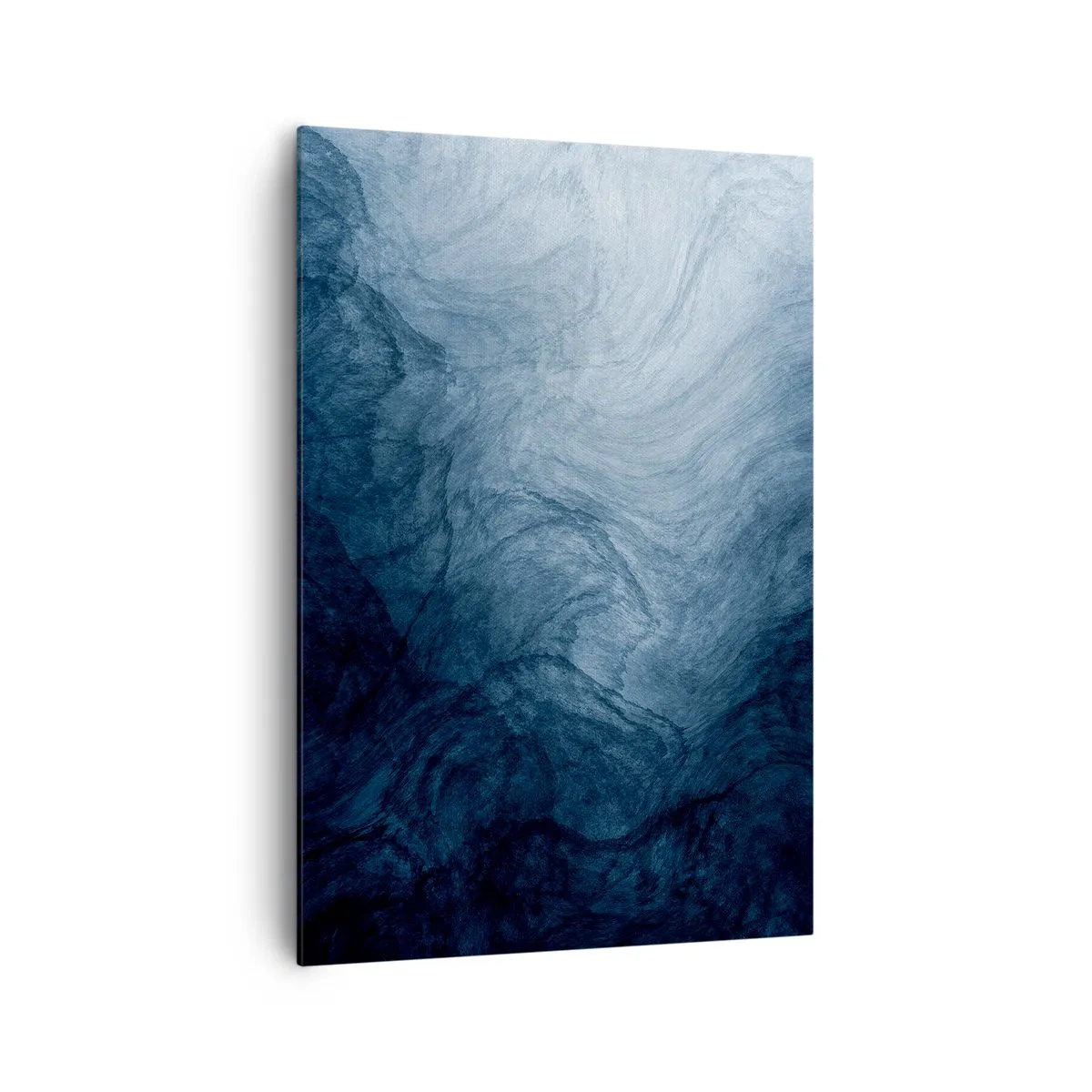 Impression sur toile - Image sur toile - Une composition abstraite dans les tons de bleu et bleu marine. - 70x100cm - Atteindre en profondeur - Décoration murale moderne pour le salon et la chambre ARTTOR