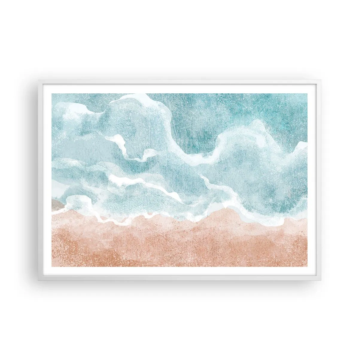 Affiche dans un cadre blanc - Poster - Abstraction du nuage - 100x70 cm