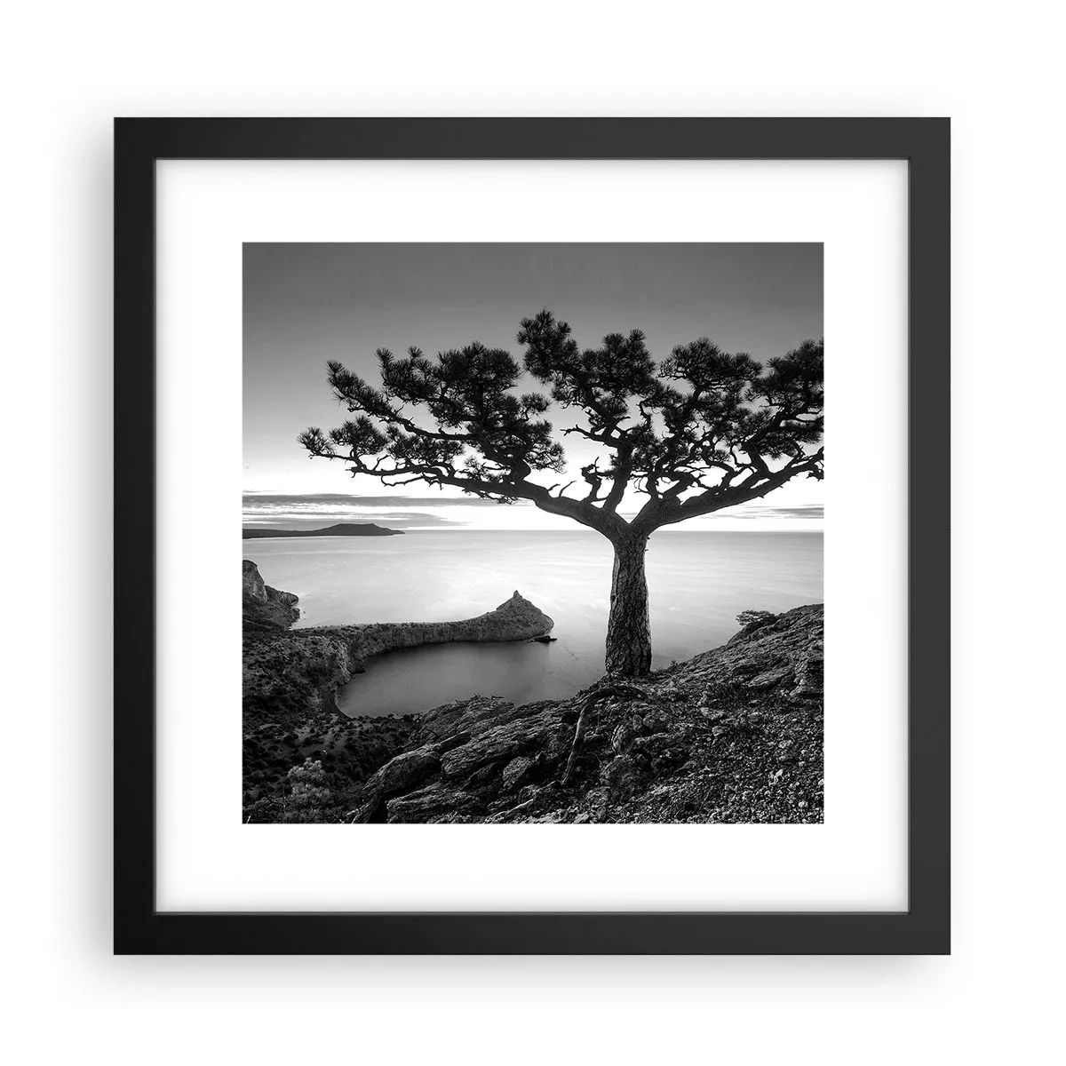 Affiche dans un cadre noir - Poster - Paix jusqu'à l'horizon - 30x30 cm