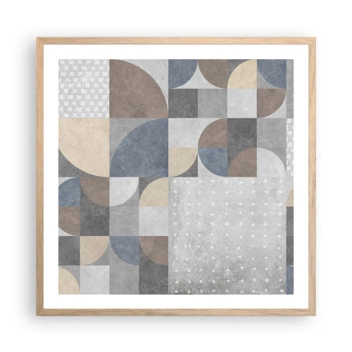 Affiche dans un chêne clair - Poster - Fantaisie de la céramique - 60x60 cm