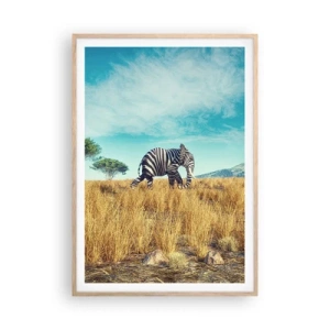 Affiche dans un chêne clair - Poster - Le gris n'est déjà plus à la mode - 70x100 cm