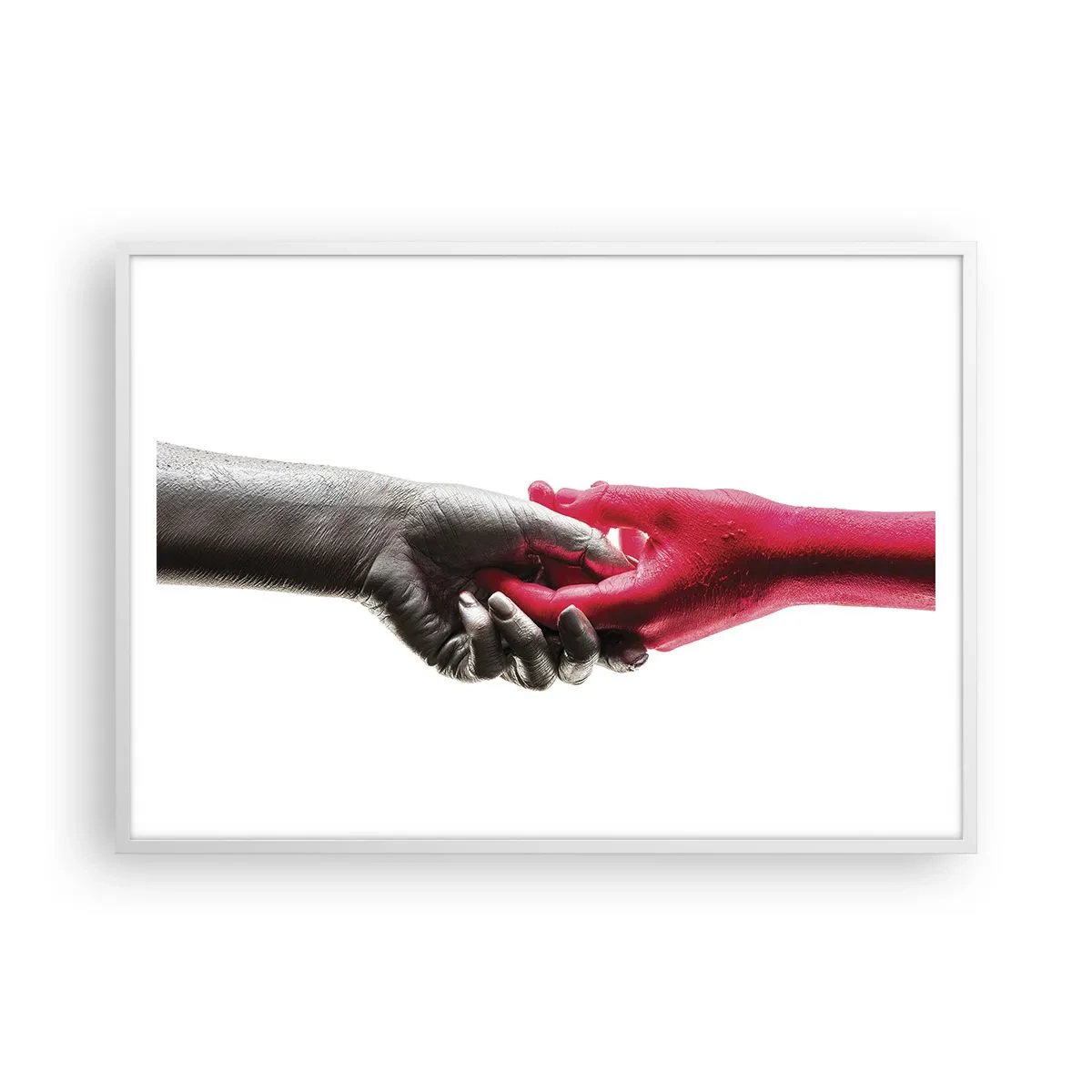 Affiche dans un cadre blanc - Poster - Ensemble, bien que différents - 100x70 cm
