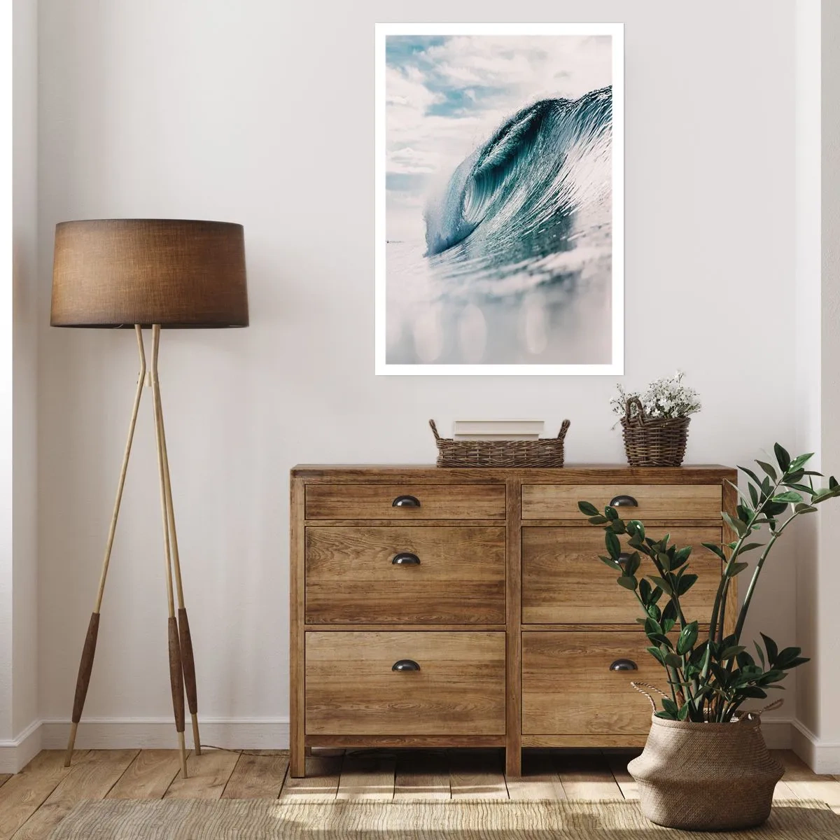 Affiche - Poster - Une puissante vague océanique capturée en mouvement - 50x70cm - Pic d'eau - Décoration murale moderne pour le salon et la chambre ARTTOR