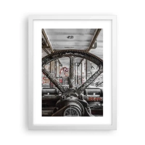 Affiche dans un cadre blanc - Poster - Vie secrète d'une usine - 30x40 cm