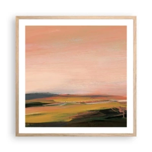 Affiche dans un chêne clair - Poster - Dans les tons de roses - 60x60 cm