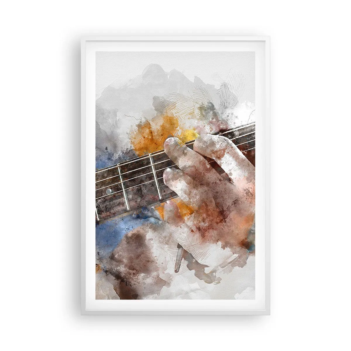 Affiche dans un cadre blanc - Poster - La poésie entre les cordes - 61x91 cm