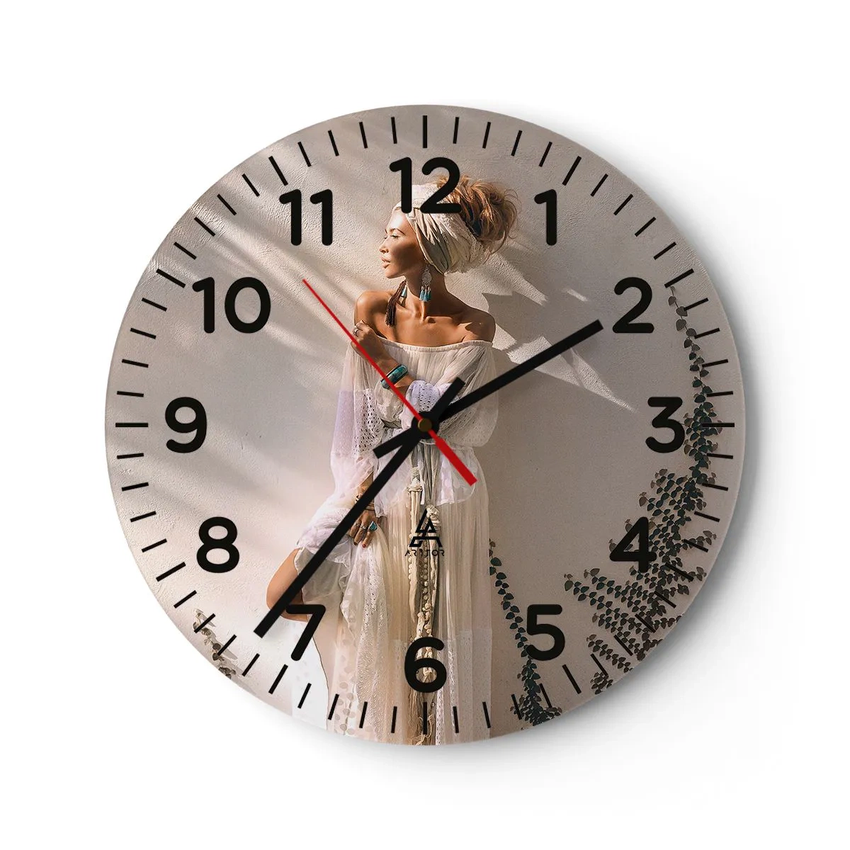 Horloge murale - Pendule murale - Le soleil et la fille - 30x30 cm