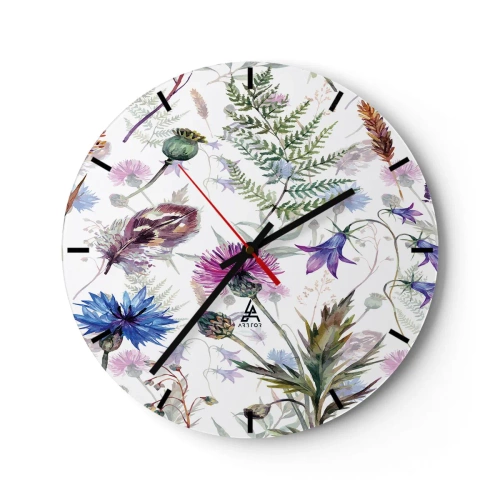 Horloge murale - Pendule murale - Herbier polonais - 40x40 cm