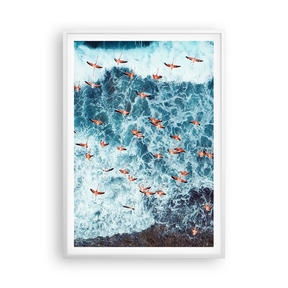 Affiche dans un cadre blanc - Poster - Défilé du bord de mer - 70x100 cm