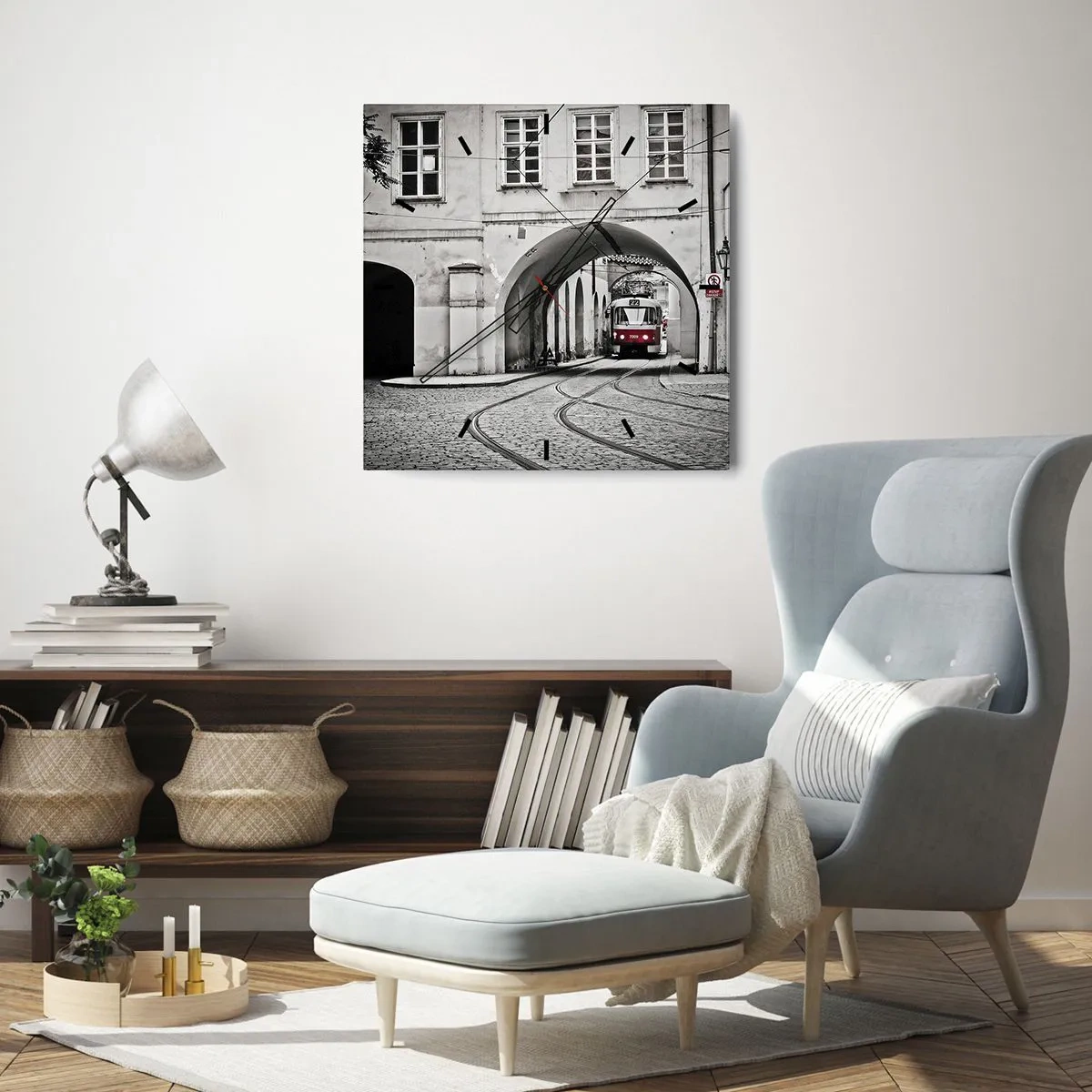 Horloge murale - Pendule murale - Dans le labyrinthe de la ville - 40x40 cm