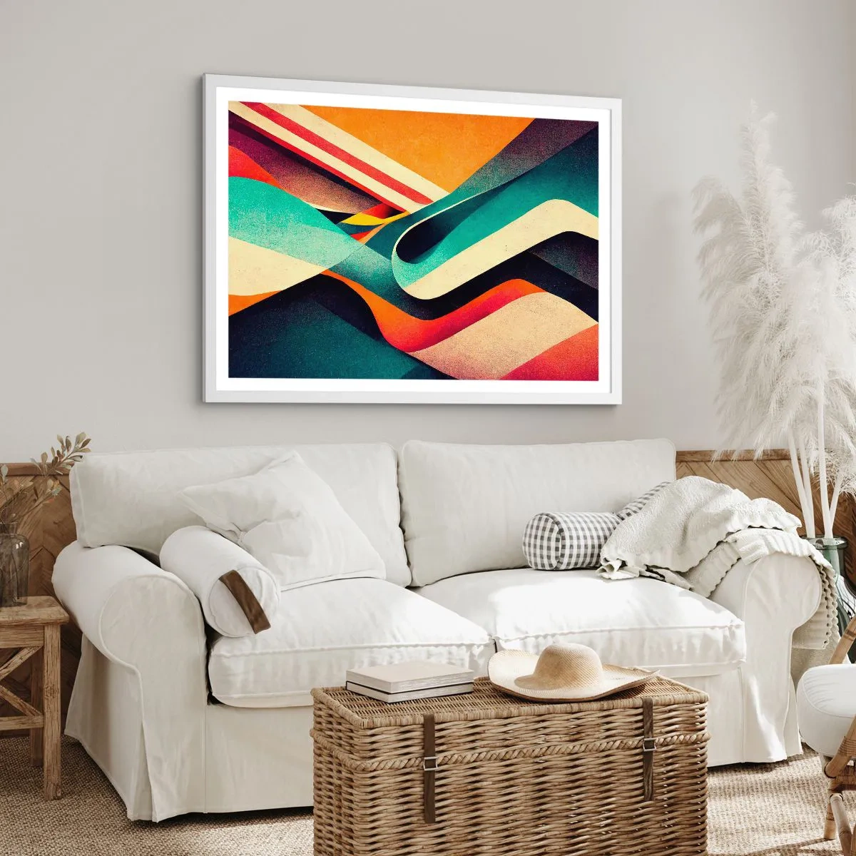 Affiche dans un cadre blanc - Poster - Composition intense - 40x30 cm