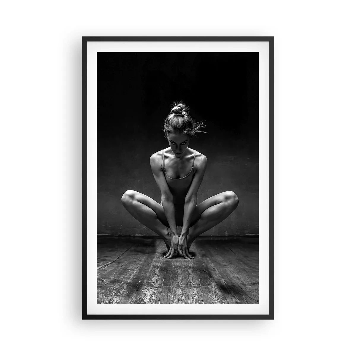 Affiche dans un cadre noir - Poster - Concentration de l'énergie de la danse - 61x91 cm