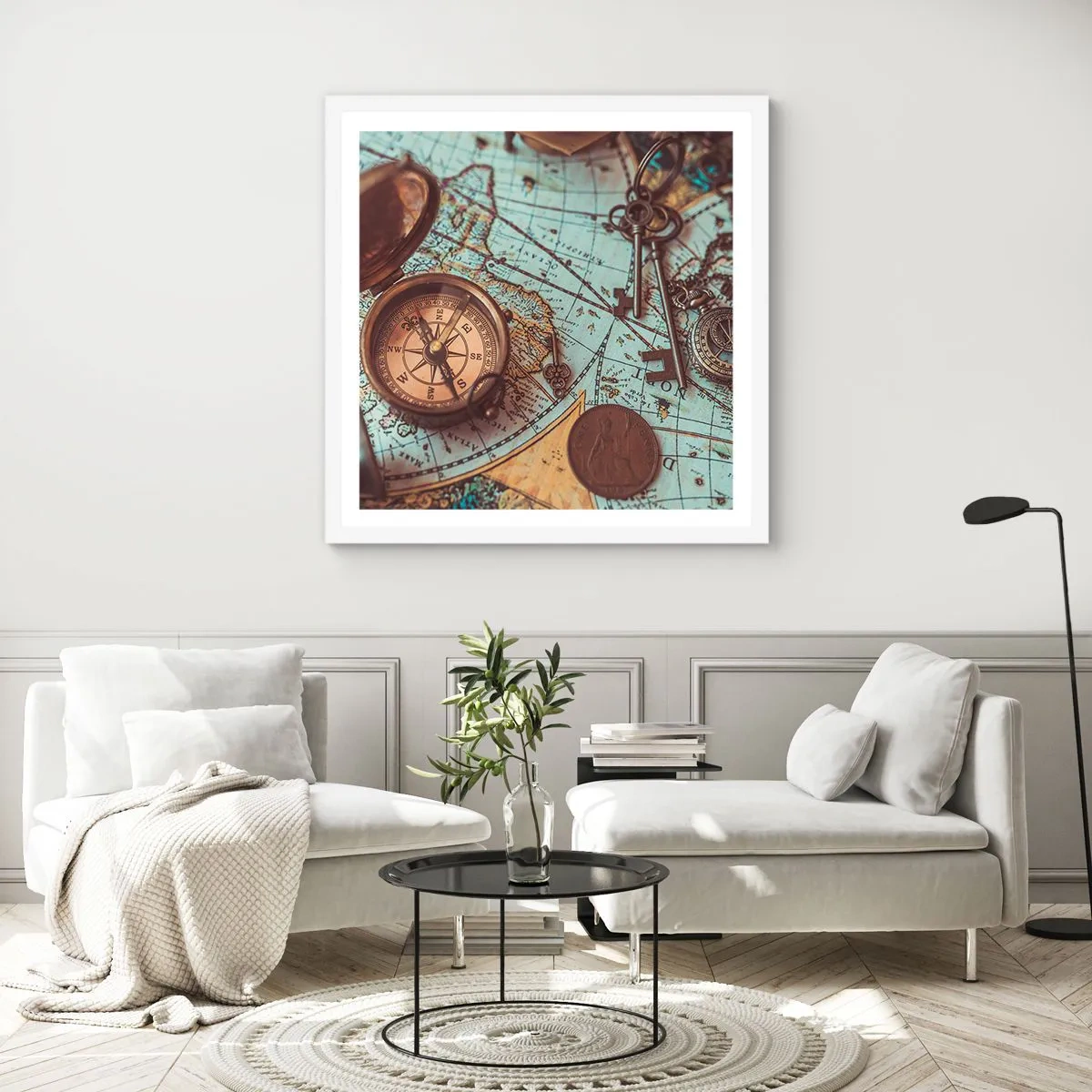Affiche dans un cadre blanc - Poster - Pour ceux qui recherche l'aventure - 30x30 cm