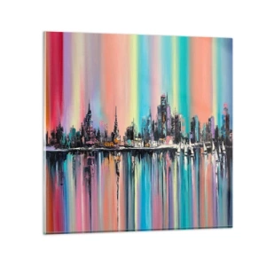 Impression sur verre - Image sur verre - Noyé par la lumière de la nuit - 50x50 cm