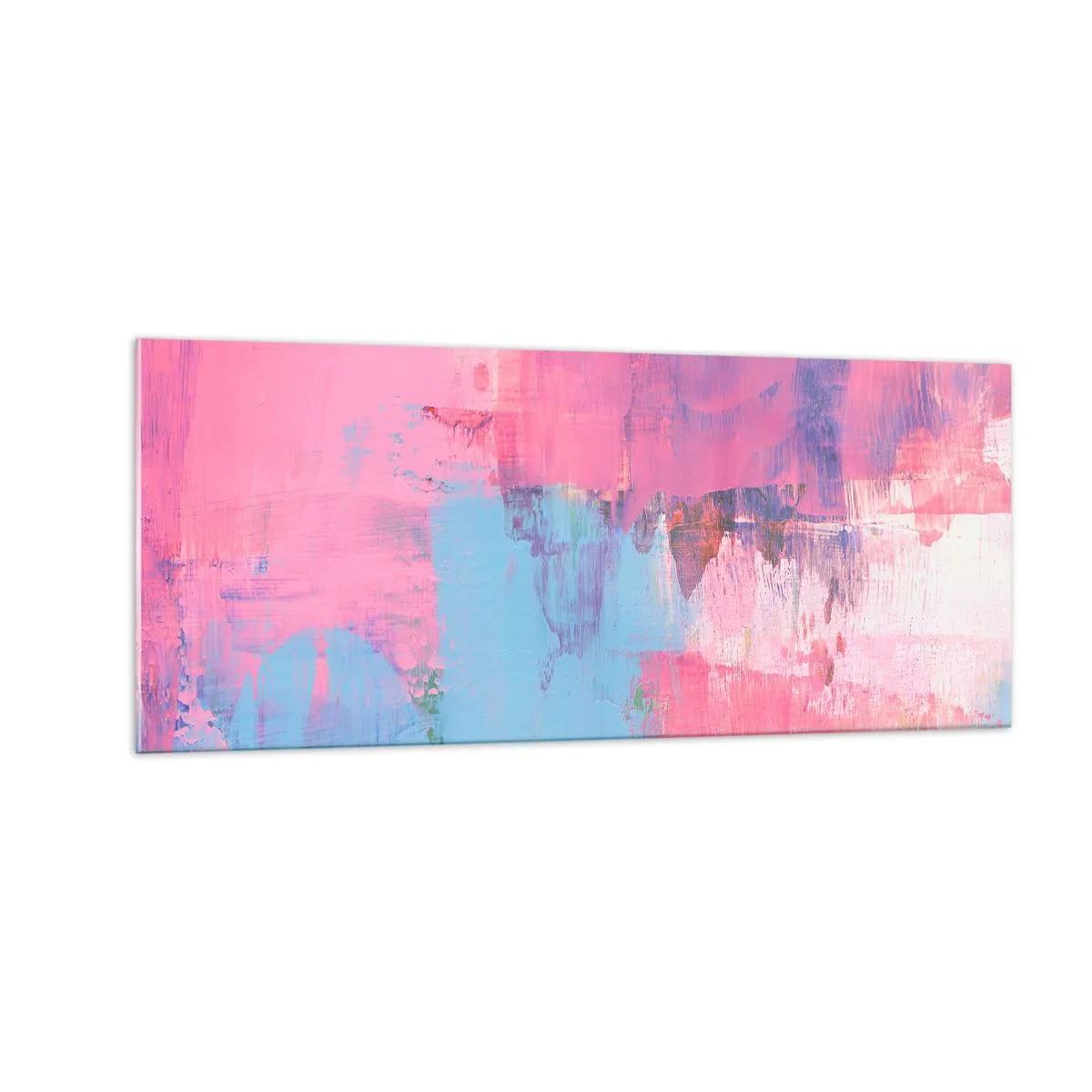 Impression sur verre - Image sur verre - Du rose, du bleu et une pincée de lumière - 100x40 cm