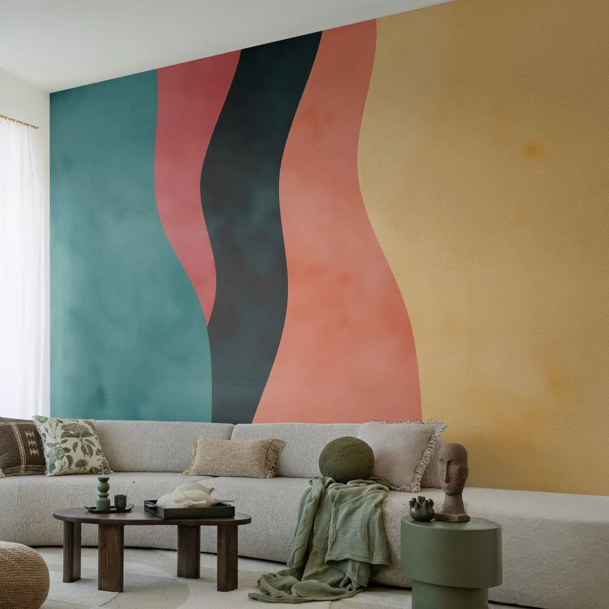 Papier Peint Autocollant Deluxe Sticker - Conformité non-conforme - Abstraction, Morceau, Art moderne. - 350x256 cm