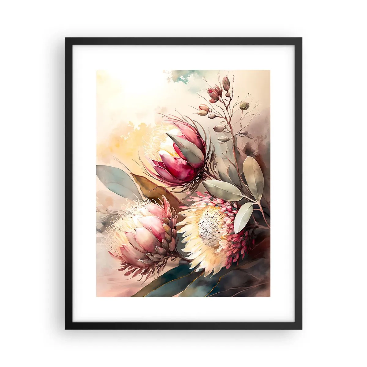 Affiche dans un cadre noir - Poster - De profil et de face - 40x50 cm