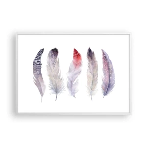 Affiche dans un cadre blanc - Poster - Délicat comme un brouillard multicolore - 100x70 cm