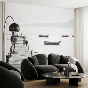 Papier Peint Photo Premium Canvas - Calme et propre au bord de l'eau - Paysage, Lac, Lodz - 150x105 cm