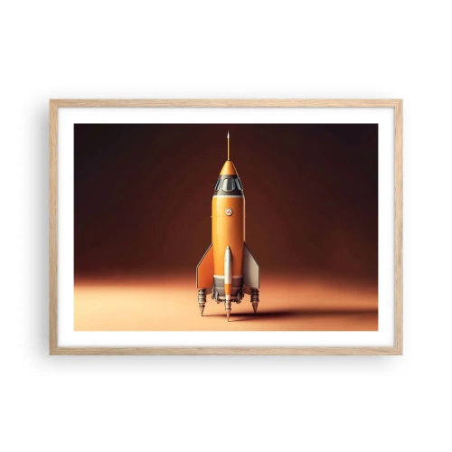 Affiche dans un chêne clair - Poster - Ça commence par un rêve - 70x50 cm