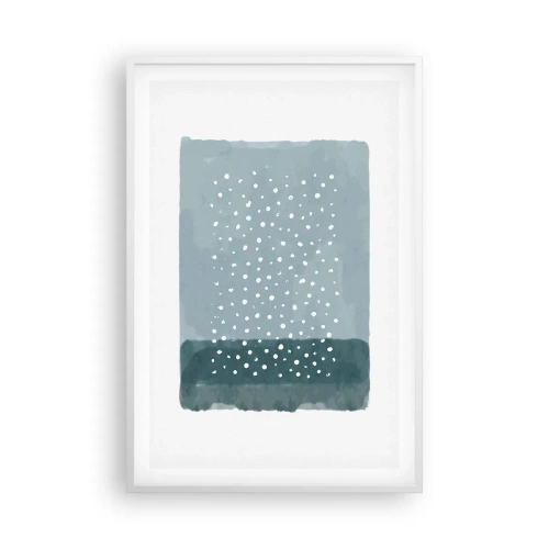 Affiche dans un cadre blanc - Poster - Évolution de bleus - 61x91 cm