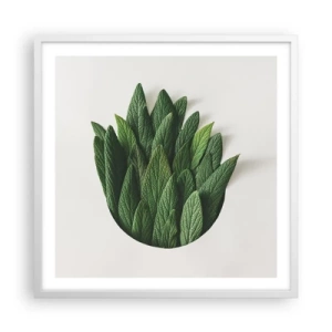 Affiche dans un cadre blanc - Poster - Curiosité sans retenue - 60x60 cm