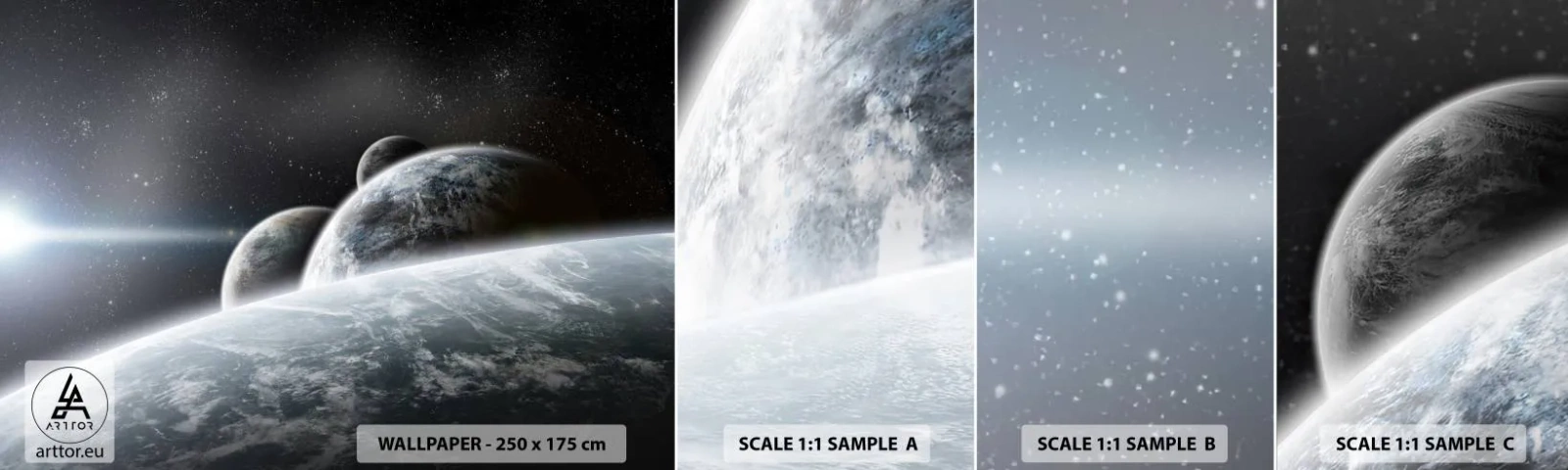 Échantillon De Papier Peint Standard Eco - Musique cosmique des sphères - Astronomie, Cosmos, Galaxie - 100x30 cm