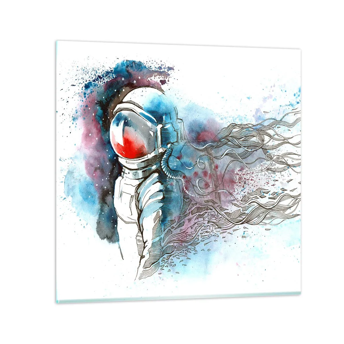 Impression sur verre - Image sur verre - Seul avec l'espace - 40x40 cm