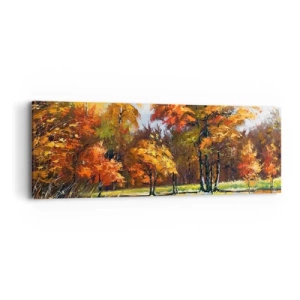 Impression sur toile - Image sur toile - Paysage en or et bronze - 90x30 cm