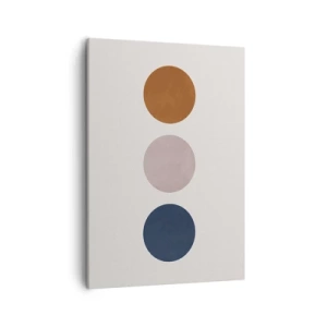 Impression sur toile - Image sur toile - Une composition minimaliste avec trois cercles colorés - 50x70cm - Symbole d'excellence - Décoration murale moderne pour le salon et la chambre ARTTOR
