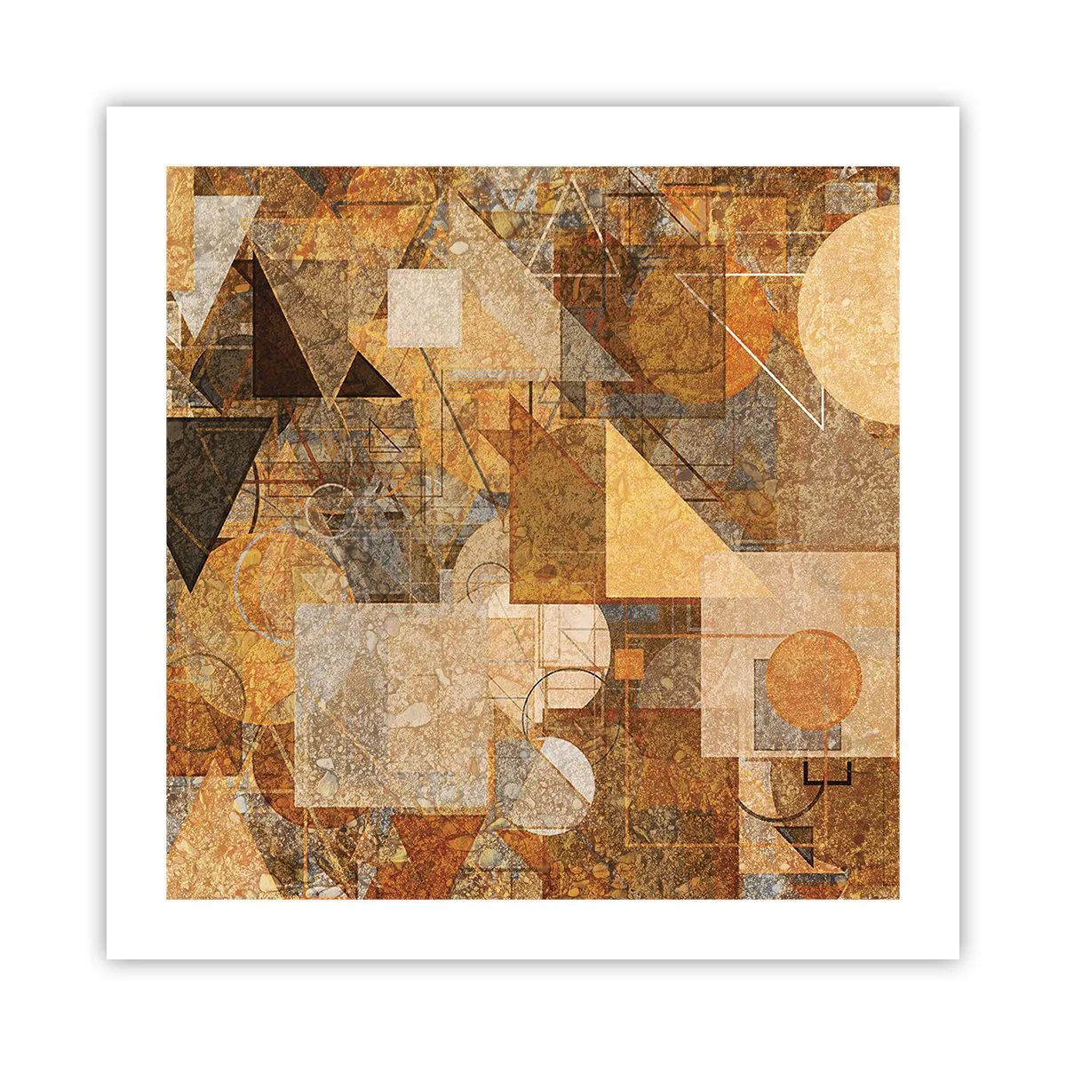 Affiche - Poster - Étude cubique de marron - 50x50 cm