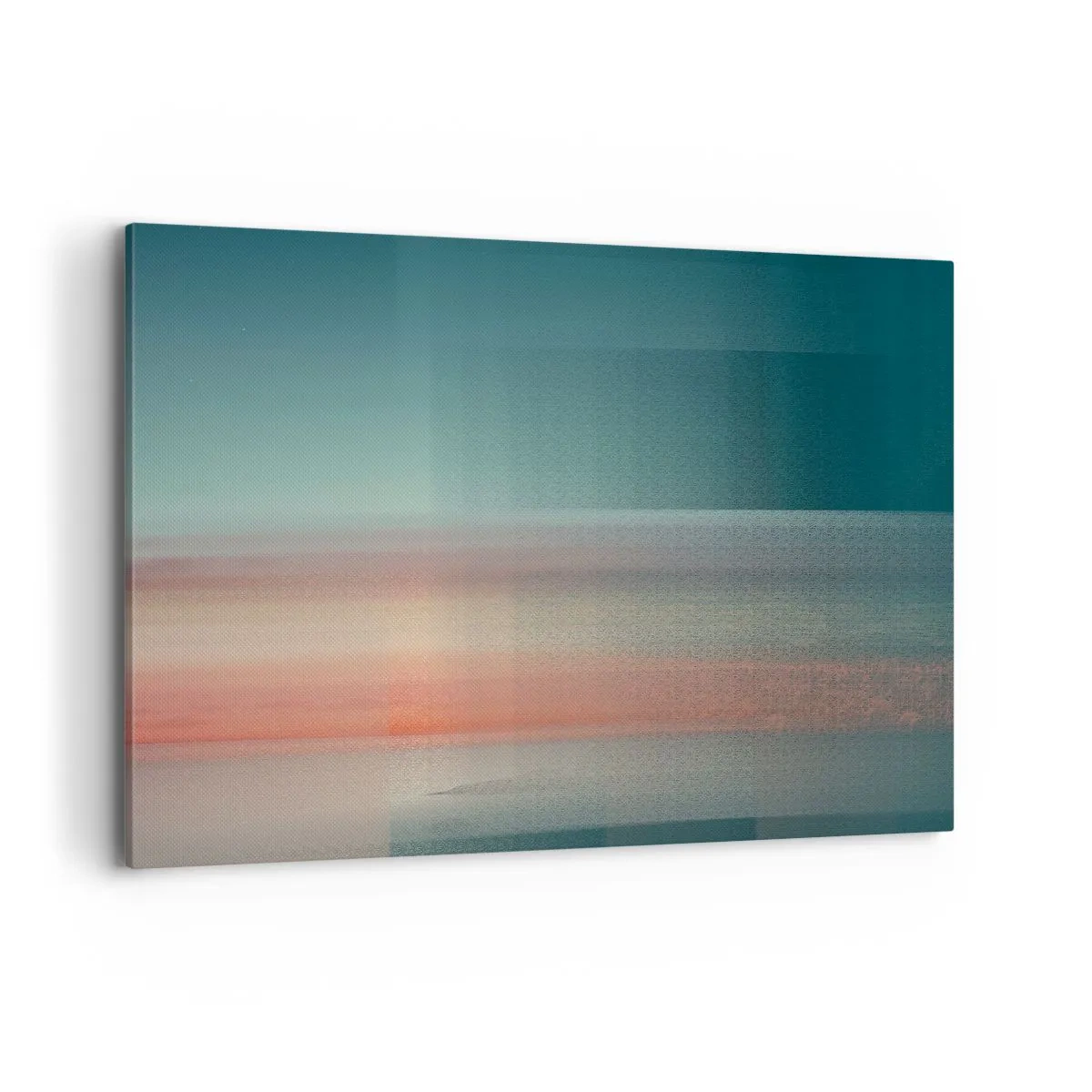 Impression sur toile - Image sur toile - Un coucher de soleil aux tons pastel sur un horizon calme - 100x70cm - Résumé : vagues de lumière - Décoration murale moderne pour le salon et la chambre ARTTOR