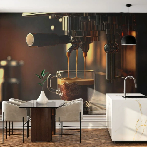 Papier Peint Autocollant Deluxe Sticker - Un mélange sensuel - Café, Cafetière, La gastronomie - 100x70 cm