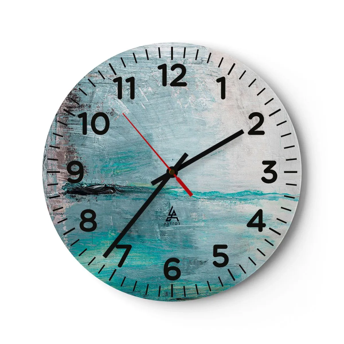 Horloge murale - Pendule murale - Horizontalement en bleu - 30x30 cm