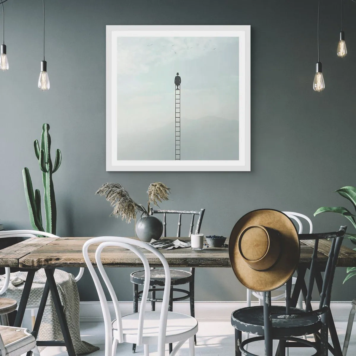 Affiche dans un cadre blanc - Poster - Se soulever au-dessus - 30x30 cm