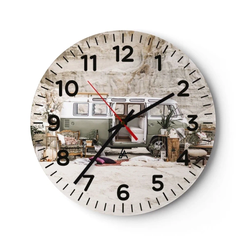 Horloge murale - Pendule murale - Il est temps de commencer le voyage - 40x40 cm