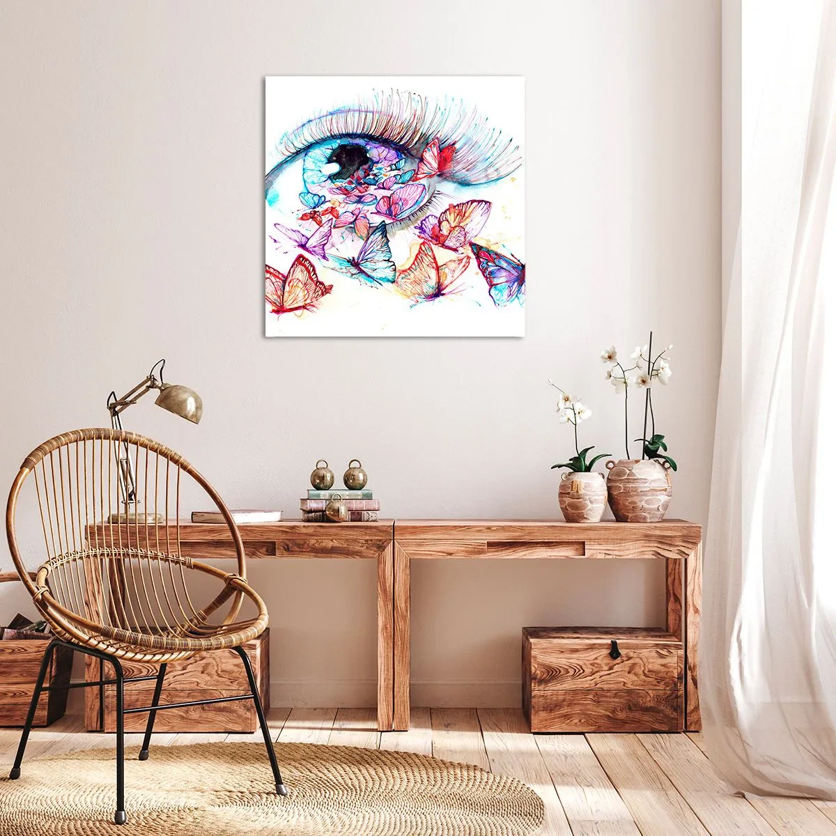 Impression sur toile - Image sur toile - Charme des yeux de conte de fées - 40x40 cm