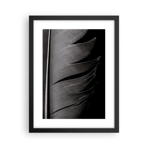 Affiche dans un cadre noir - Poster - La plume – un design magnifique - 30x40 cm
