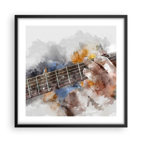 Affiche dans un cadre noir - Poster - La poésie entre les cordes - 50x50 cm