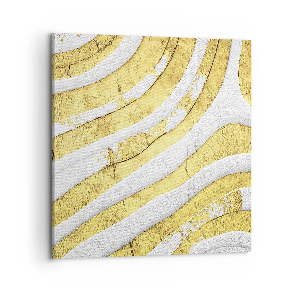 Impression sur toile - Image sur toile - Composition en blanc et or - 60x60 cm