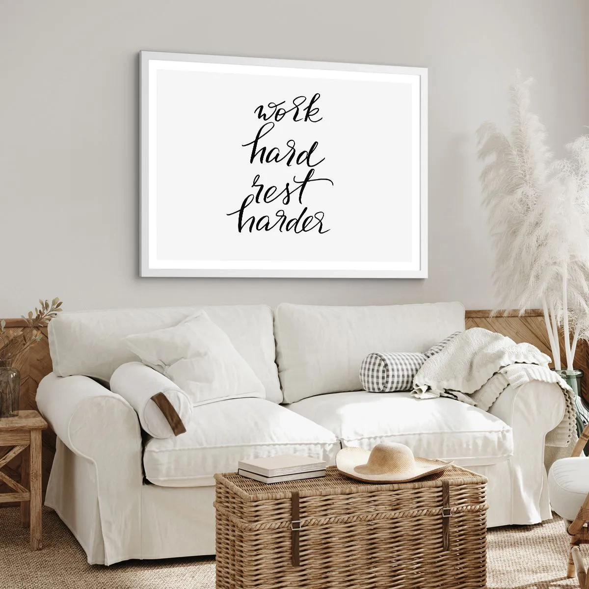Affiche dans un cadre blanc - Poster - Équilibre de vie - 40x30 cm