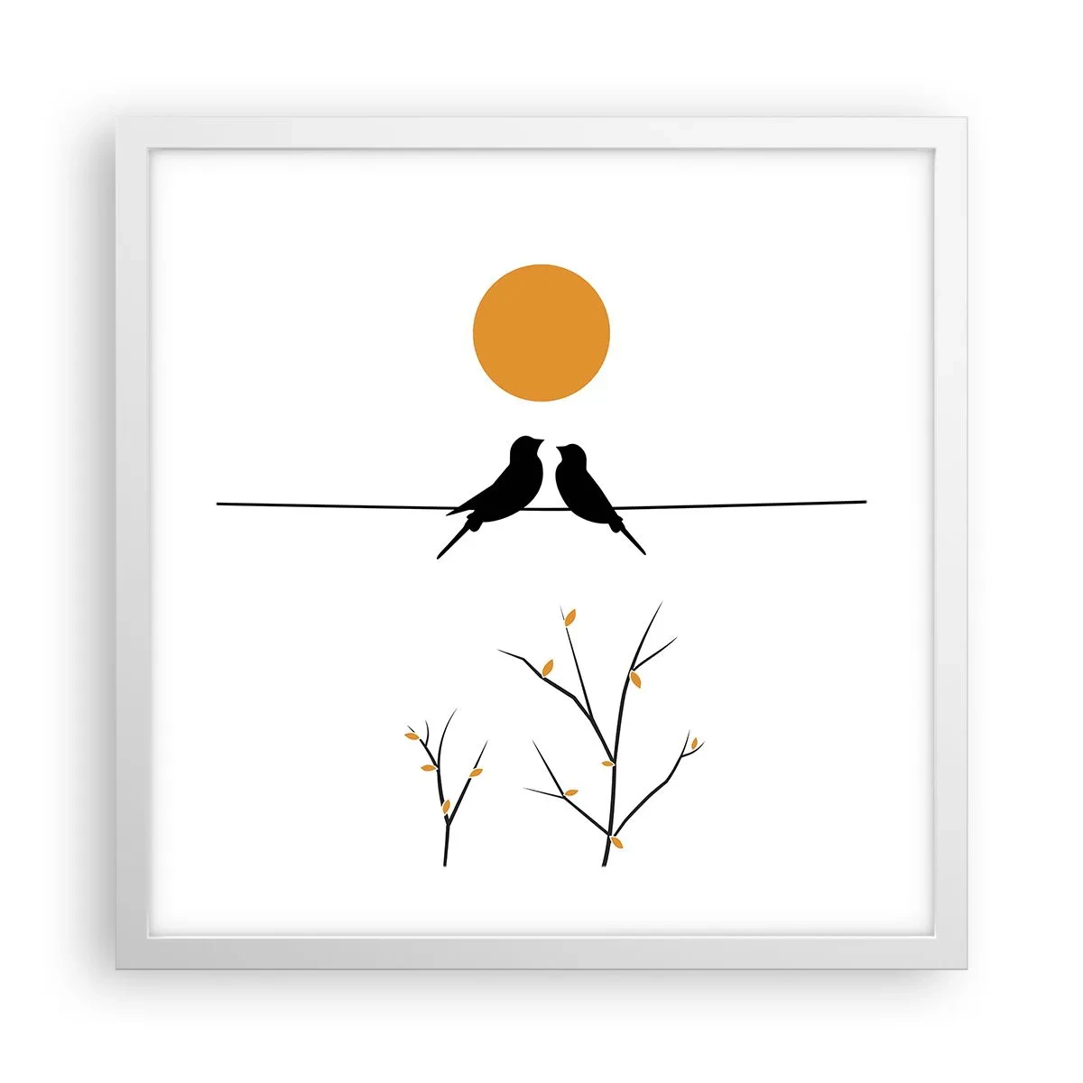 Affiche dans un cadre blanc - Poster - Soirée pour rossignols - 40x40 cm