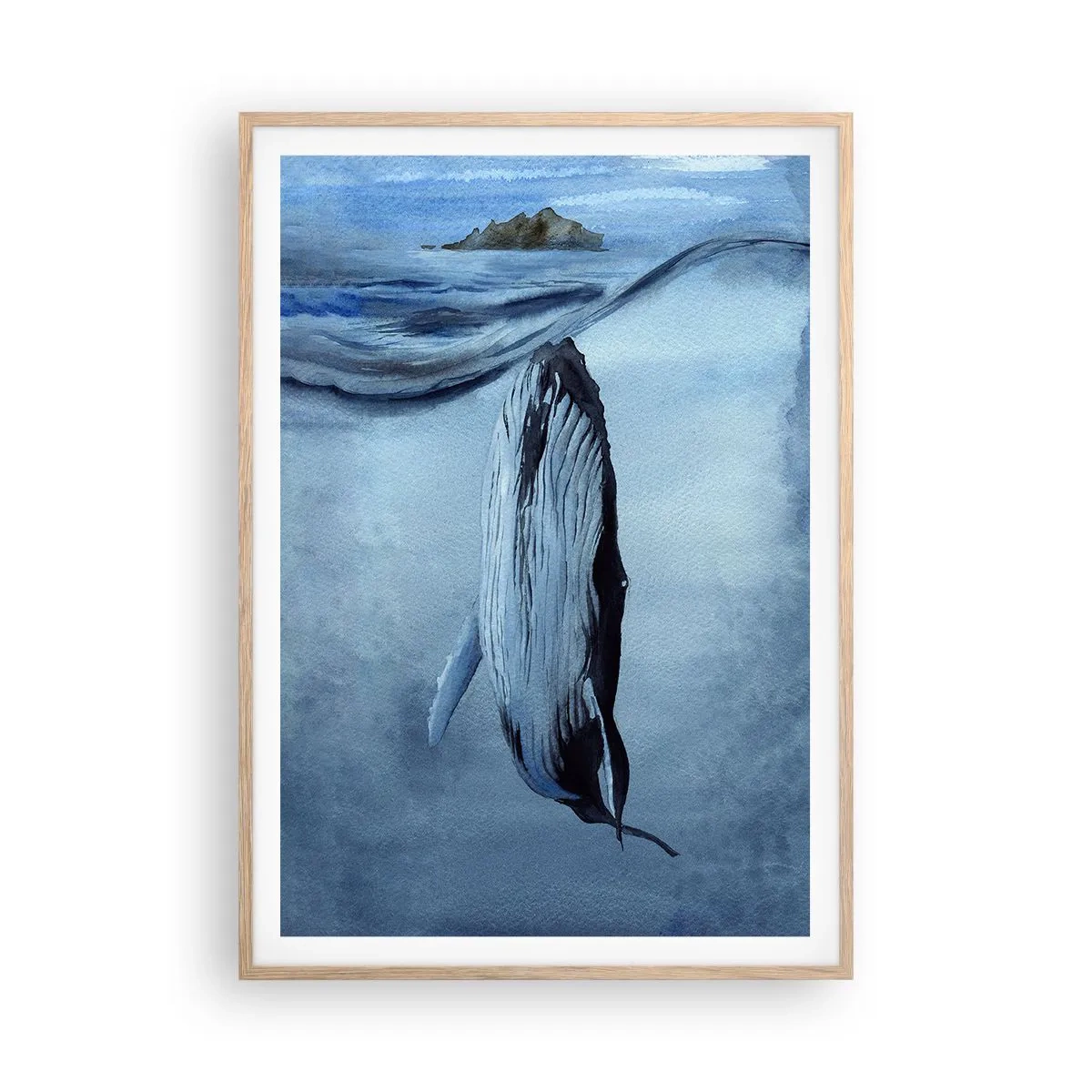 Affiche dans un chêne clair - Poster - Deux mondes nordiques - 70x100 cm