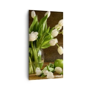 Impression sur toile - Image sur toile - Juteux et frais en vert et blanc - 55x100 cm