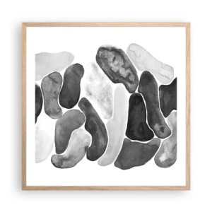 Affiche dans un chêne clair - Poster - Abstraction rocheuse - 60x60 cm