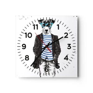 Horloge murale - Pendule murale - Un charme de chien - 40x40 cm