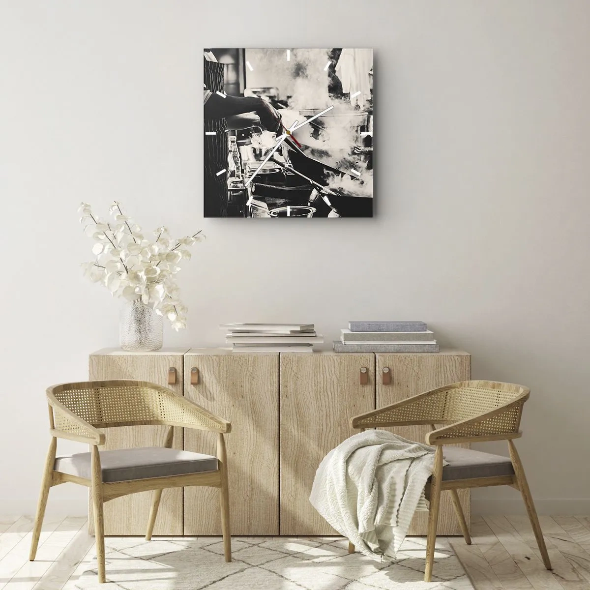 Horloge murale - Pendule murale - Alchimie des saveurs - 40x40 cm