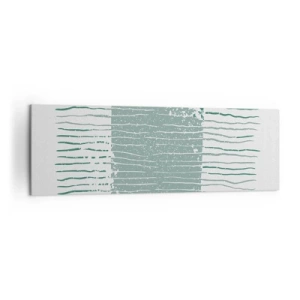 Impression sur toile - Image sur toile - Motif géométrique dans les tons vert mer et blanc - 160x50cm - Abstraction de la mer - Décoration murale moderne pour le salon et la chambre ARTTOR