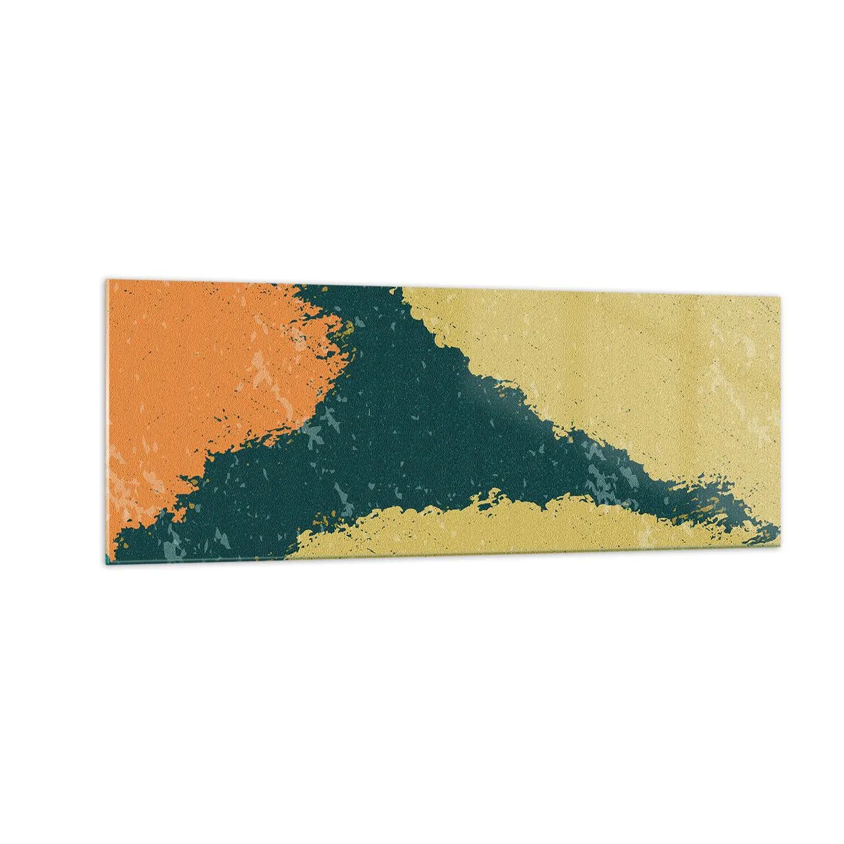 Impression sur verre - Image sur verre - Taches abstraites aux couleurs terreuses et vertes - 140x50cm - Abstraction – mouvement lent - Décoration murale moderne pour le salon et la chambre ARTTOR